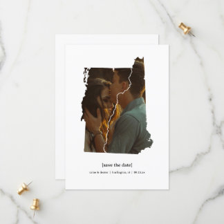 Vermont und New Hampshire Save the Date Fotokarte