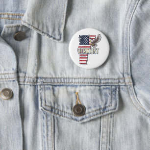 Vermont United Staaten Retro Staat Map Vintag USA Button