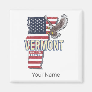 Vermont United Staaten Retro Staat Map Vintag USA Magnet