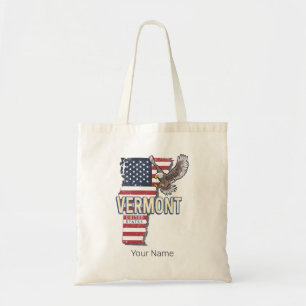 Vermont United Staaten Retro Staat Map Vintag USA Tragetasche
