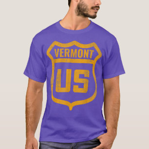 Vermont - US-Highway mit abgenutztem, verwittertem T-Shirt