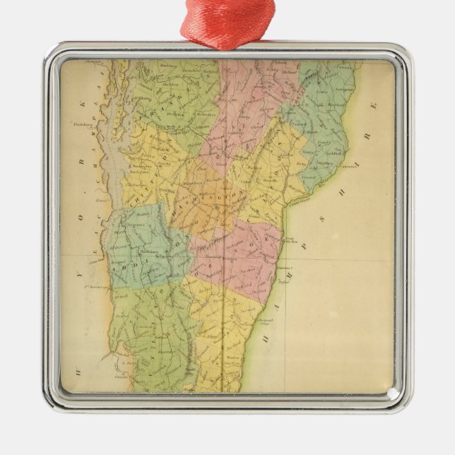 Vermont US Silbernes Ornament (Vorne)