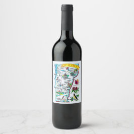 Vermont Vintag Map Weinetikett