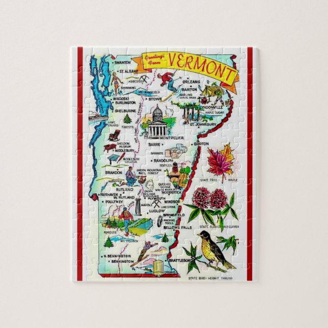 Vermont Vintage 8x10 Kartenpuzzle Puzzle (Vertikal)