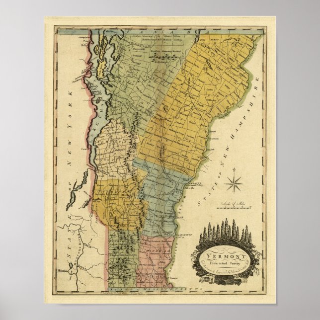 Vermont, von der aktuellen Umfrage - Vintage Karte Poster (Vorne)