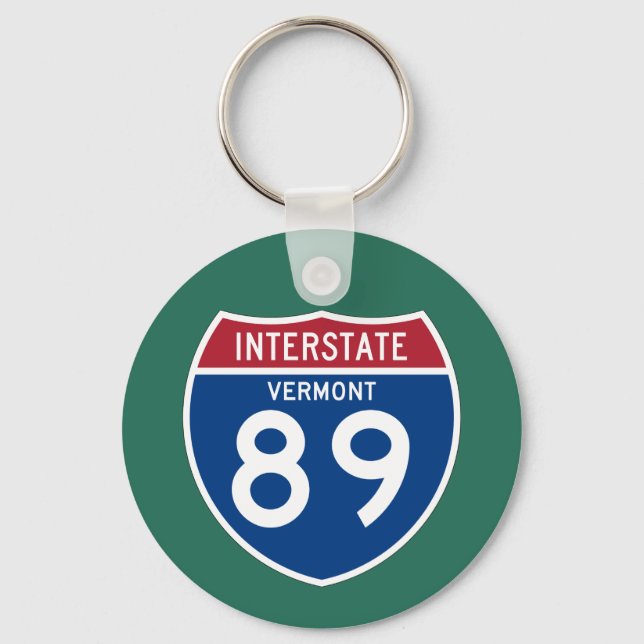 Vermont VT I-89 Interstate Highway Shield - Schlüsselanhänger (Vorderseite)