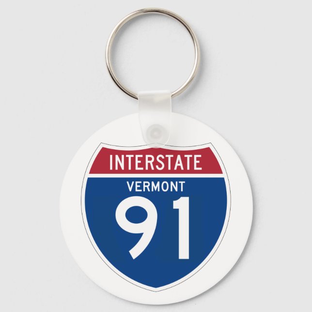 Vermont VT I-91 Interstate Highway Shield - Schlüsselanhänger (Vorderseite)
