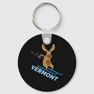 Vermont Vt Skifahren Elch Winter Shirt Schlüsselanhänger