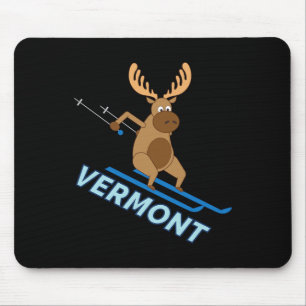 Vermont Vt Skifahren Elch Winter T-Shirt Mousepad