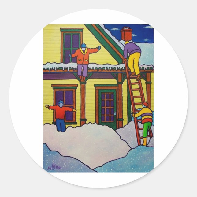 Vermont Winter Sport von Piliero Runder Aufkleber (Vorderseite)