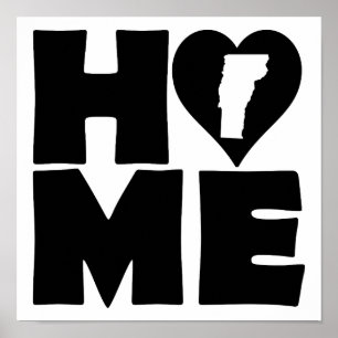 Vermont Zuhause Heart Staat Poster Sign