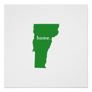 Vermont-Zuhause-Silhouette-Staatskarte Poster