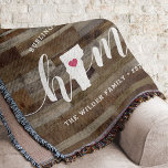 Vermont Zuhause Staat Personalisiert Rustikaler Ho Decke<br><div class="desc">Zeigen Sie Zuhause-Staatsstolz mit diesem niedlichen rustikalen Imitat Holzplankendecke mit "Zuhause" in weißer Kalligrafie-Schrift, die mit einer Silhouette des Staat von Vermont für den Buchstaben "O" stehend ist. Eine rosa Herzillustrierung in der Staat-Karte vervollständigt das Design; Sie können die Herzposition in Ihrer Zuhause-Stadt ändern, indem Sie das Design-Tool öffnen und...</div>