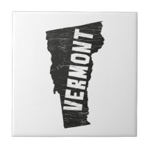 Vermont-Zuhause-Vintage Karten-Silhouette