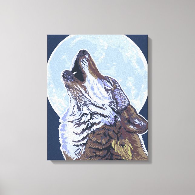 VermontHowling Wolf Leinwanddruck (Vorderseite)