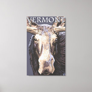 VermontMoose herauf nahes Leinwanddruck