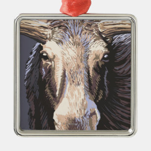 VermontMoose herauf nahes Ornament Aus Metall