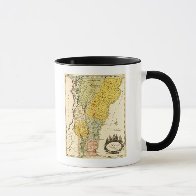 VermontPanorama Karte Vermont Tasse (Rechts)