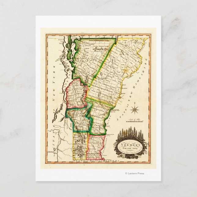 VermontPanoramakarte Vermont 2 Postkarte (Vorderseite)