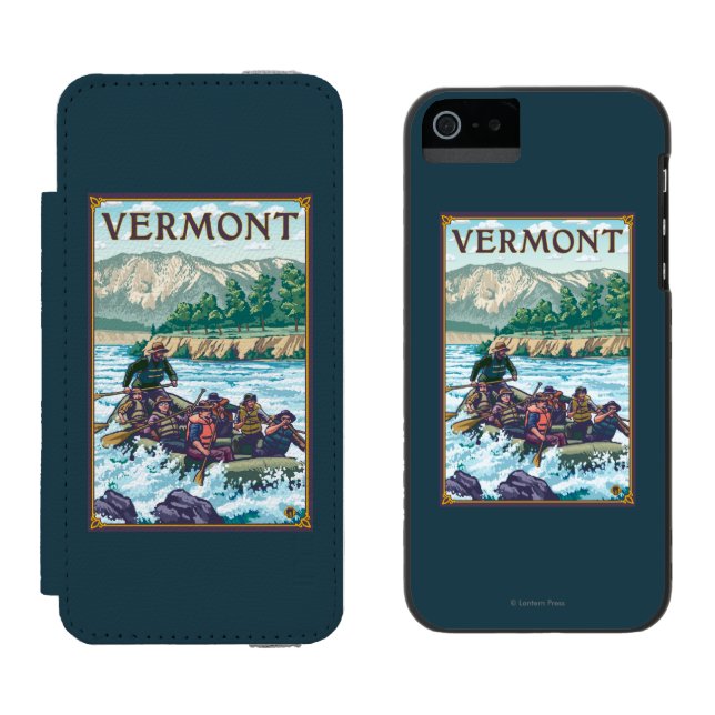 VermontRiver, das Szene flößt Incipio iPhone Geldbeutel-Hülle (Seite an Seite)