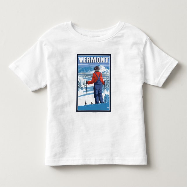 VermontSkier bewundern Ansicht Kleinkind T-shirt (Vorderseite)