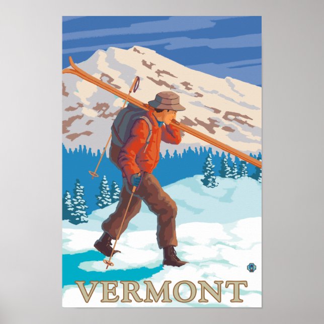 VermontSkier Carry Skis Poster (Vorne)