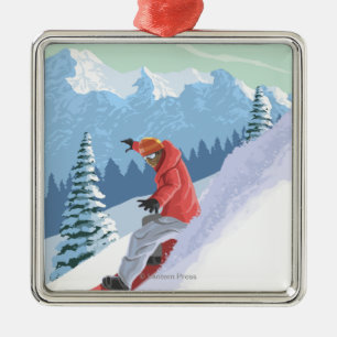 VermontSnowboarder Szene Ornament Aus Metall