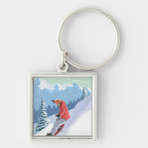 VermontSnowboarder Szene Schlüsselanhänger