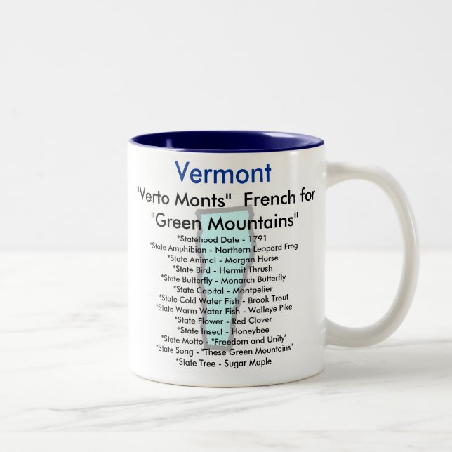Vermontsymbole u. -karte zweifarbige tasse (Rechts)
