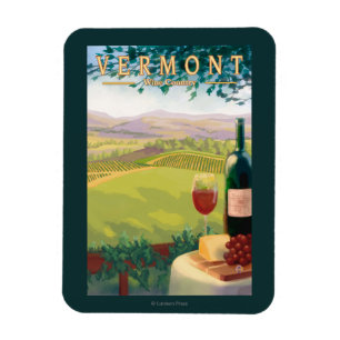 VermontWine Land-Szene Magnet