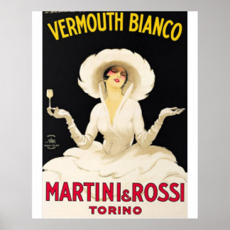 Vermouth Bianco Martini und Rossi Vintag Food&Dri Poster
