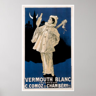Vermouth Blanc Vintag Drink und Kunst Poster