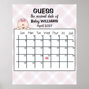 Vermutlicher Geburtstermin Kalender Baby Mädchen P Poster