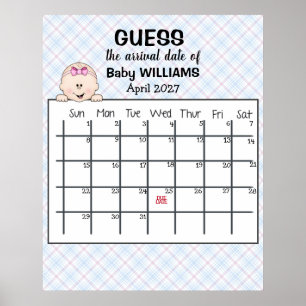 Vermutlicher Geburtstermin Kalender Baby Mädchen P Poster
