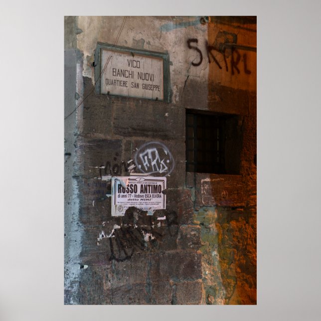 Vernachlässigte alte Mauer Poster (Vorne)