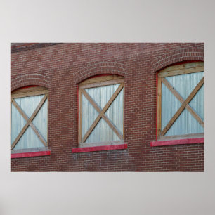 Vernagelte Backsteinfenster Poster