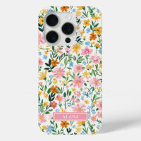 Vernähtes Blumenmuster mit Monogramm