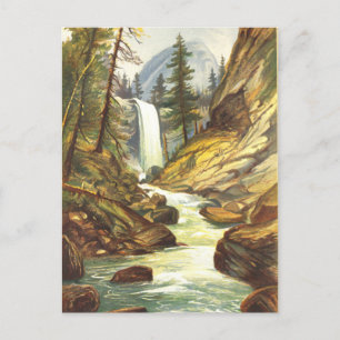 Vernal Fall, Yosemite Valley, Vintage Postkarte