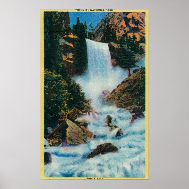 Vernal Falls at YosemiteYosemite, CA Poster (Vorne)