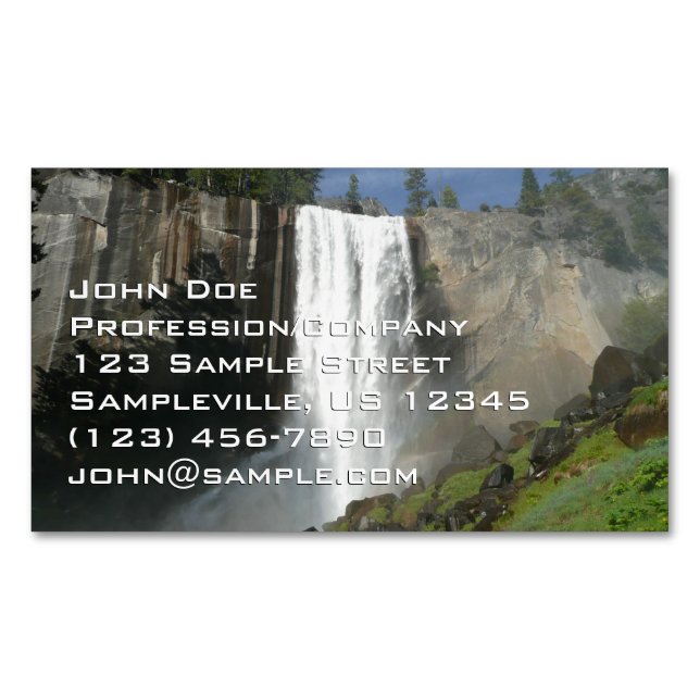 Vernal Falls I in Yosemite National Park Magnetische Visitenkarte (Vorderseite)