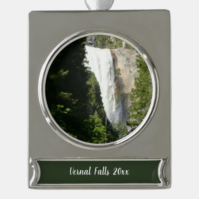 Vernal Falls II. im Yosemite-Nationalpark Banner-Ornament Silber (Vorderseite)