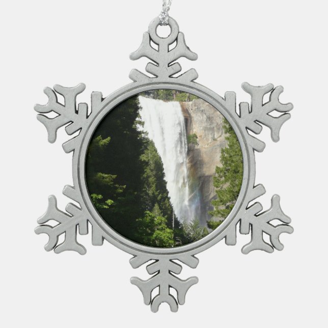 Vernal Falls II. im Yosemite-Nationalpark Schneeflocken Zinn-Ornament (Vorderseite)