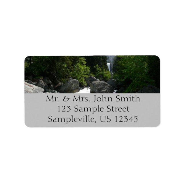 Vernal Falls in der Ferne von Yosemite Adressaufkleber (Vorne)