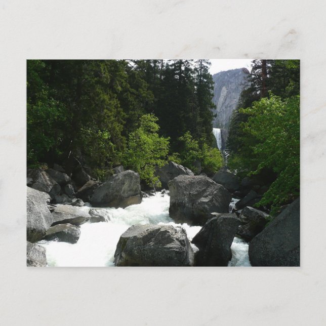 Vernal Falls in der Ferne von Yosemite Postkarte (Vorderseite)