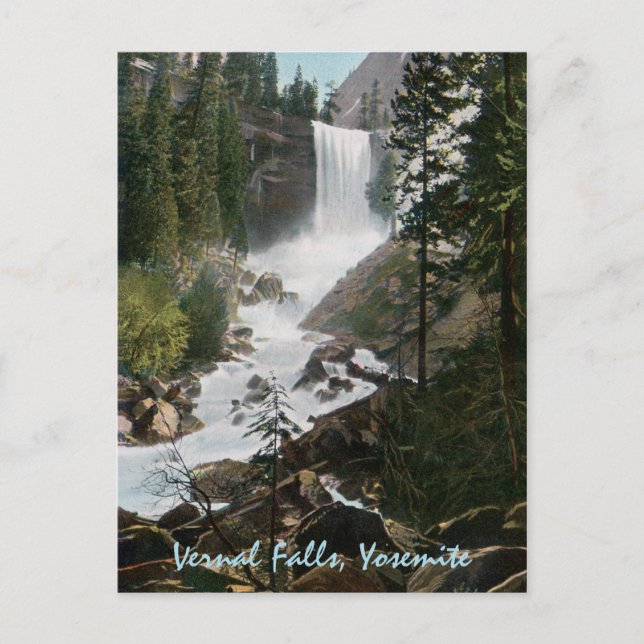 Vernal Falls Vintag Yosemite Postcard Postkarte (Vorderseite)
