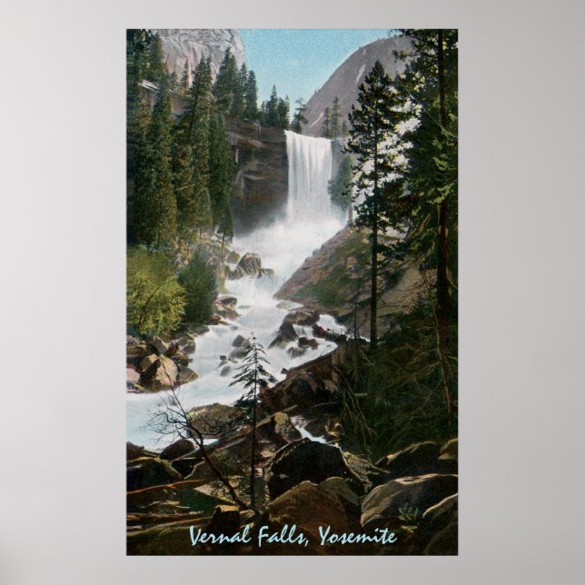 Vernal Falls Vintag Yosemite Poster (Vorne)