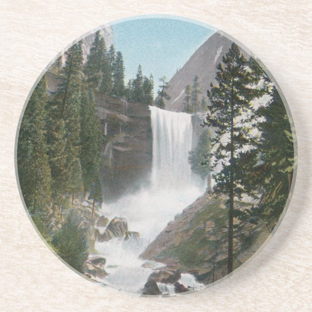 Vernal Falls, Yosemite Vintager Untersetzer (Vorne)