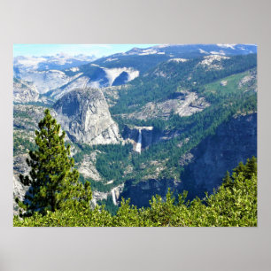 Vernal & Nevada Falls from Glacier Point, CA Poster