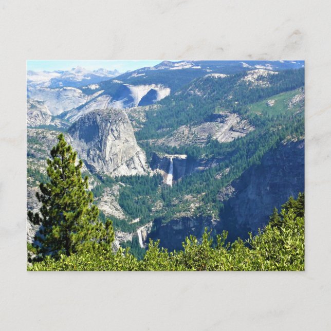 Vernal & Nevada Falls from Glacier Point, CA Postkarte (Vorderseite)