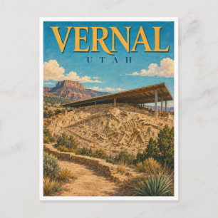 Vernal Utah Dinosaur Quarry GeoSaga Postkarte